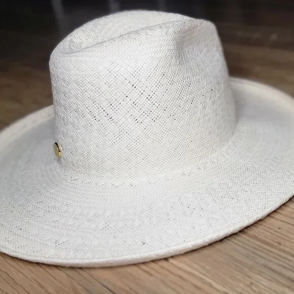 Gigi Pip - Cara Loren Pencil Brim Fedora felt hat, white/cream color Cara Loren Pencil Brim Fedora | Stylish Wide Brim Felt Hat  main image 4